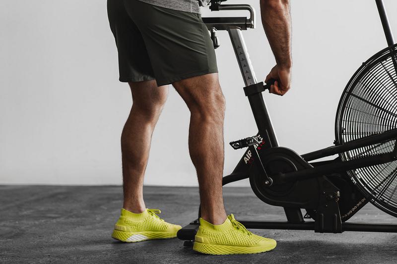 Men's Nobull Neon Lime Knit Running Shoes Yellow | SG M2130Q